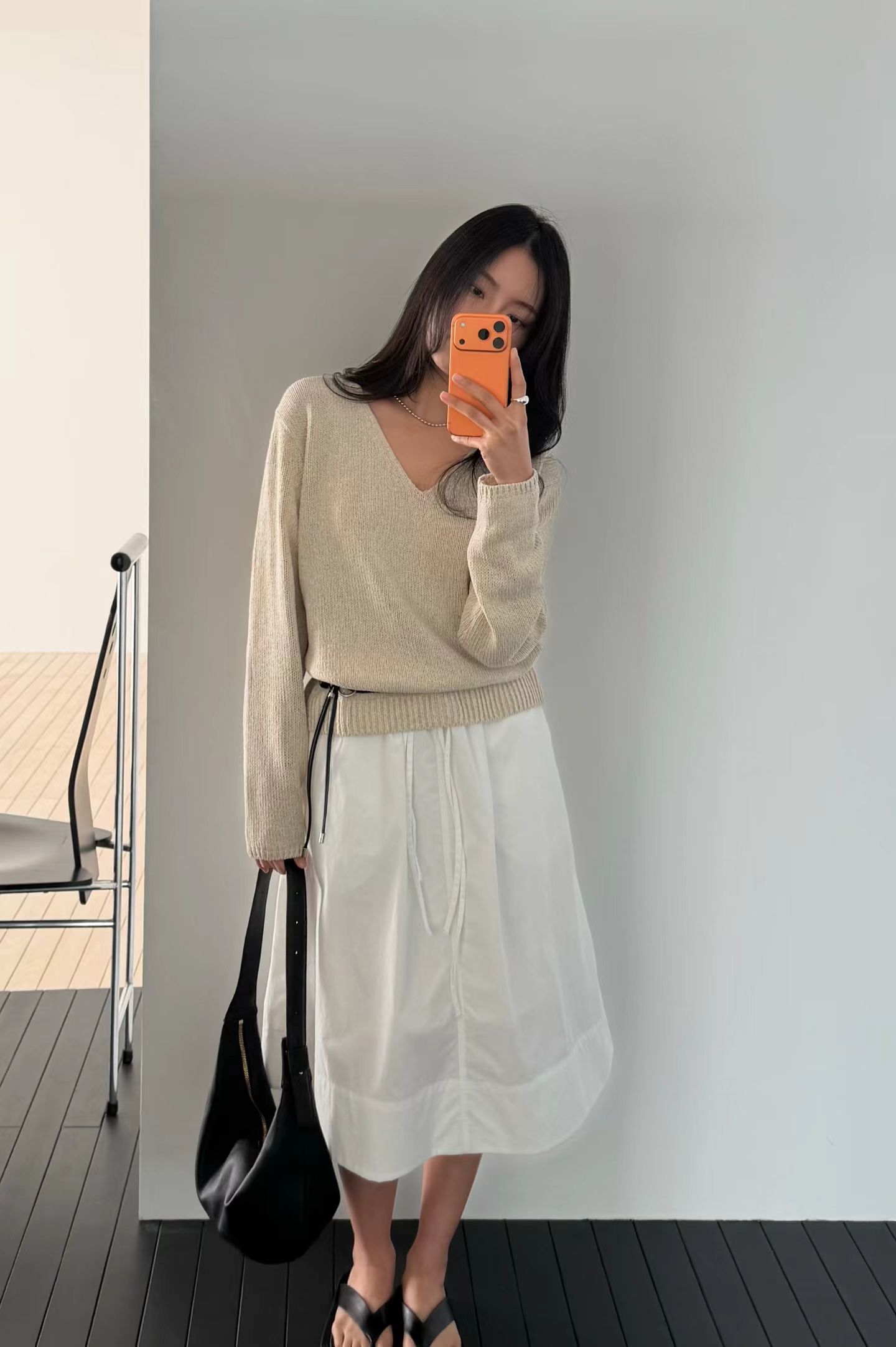 AG6030 大V領針織氣質上衣