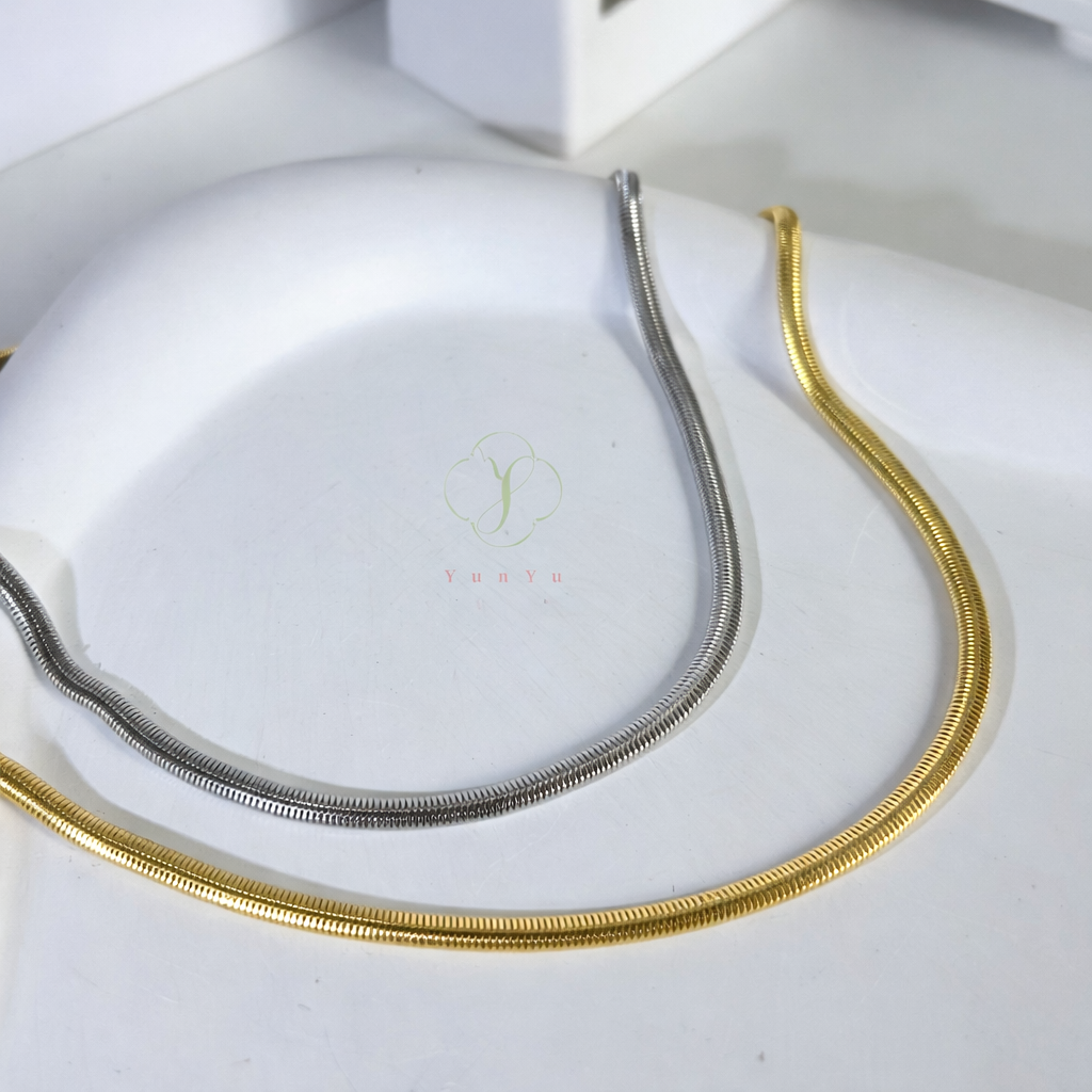 italy925 (超軟嫩)車花蛇骨鏈