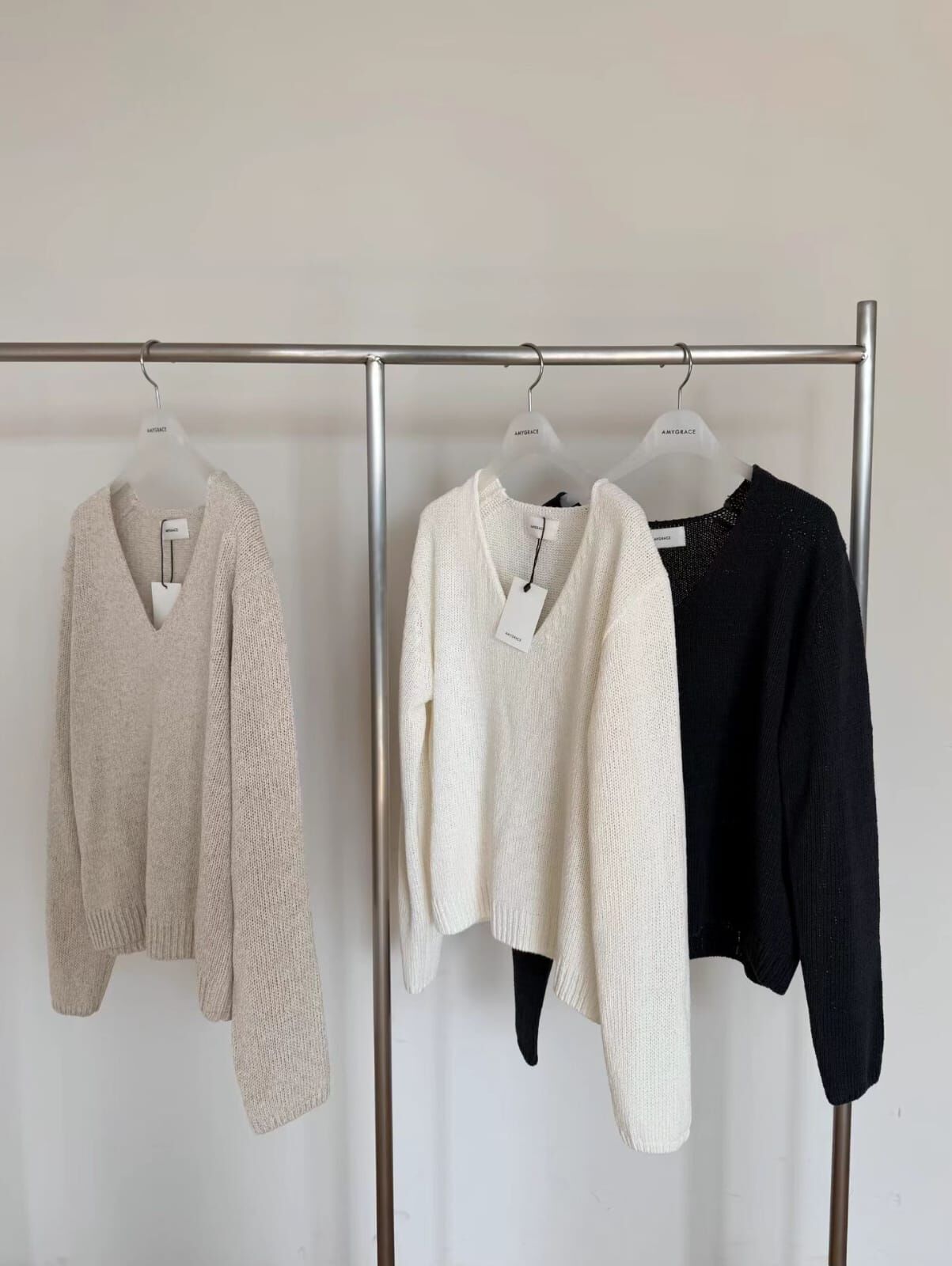 AG6030 大V領針織氣質上衣