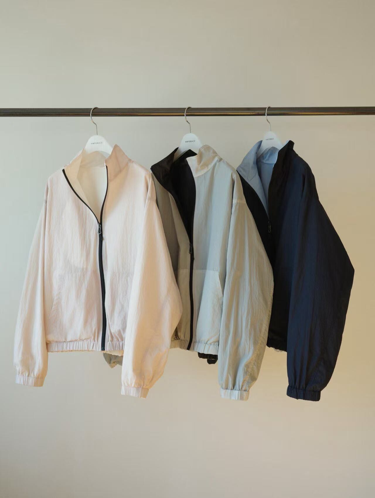 AG6033 雙面兩著拉鏈滑料外套