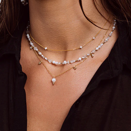 1YA0326-122 [YAY PARIS] Gaia Necklace Cultured Pearl Laminated Gold#510pagr101 (EU)