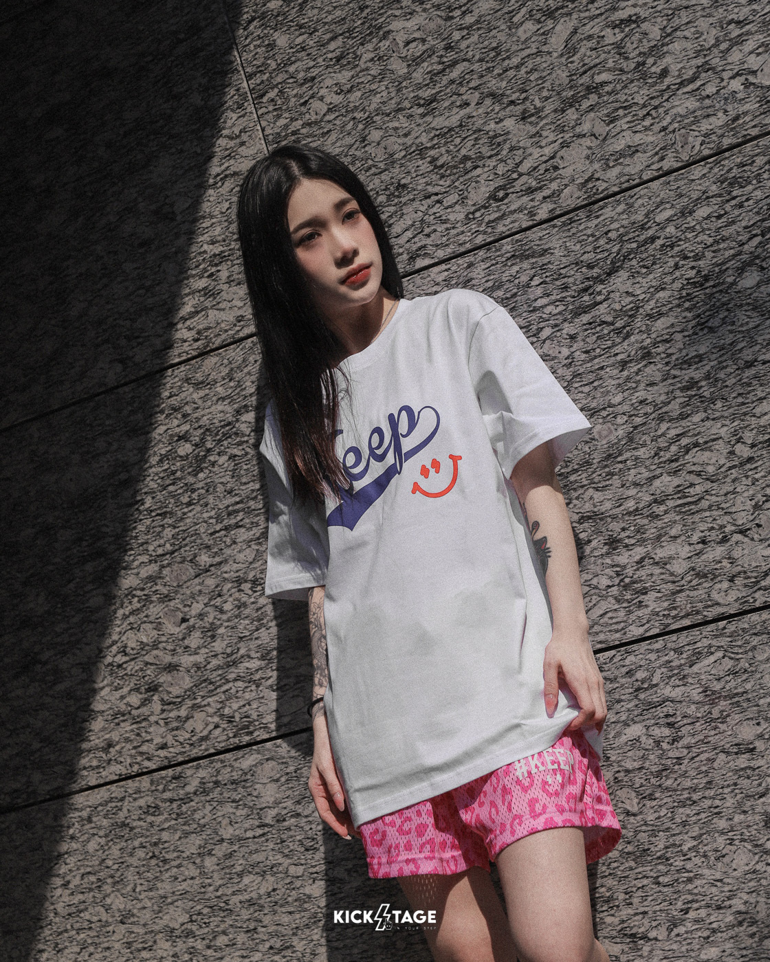 #KEEP AMERICAN-STYLE LOGO TEE 白色 印花 雲朵 美式 LOGO 短TEE【KS339】