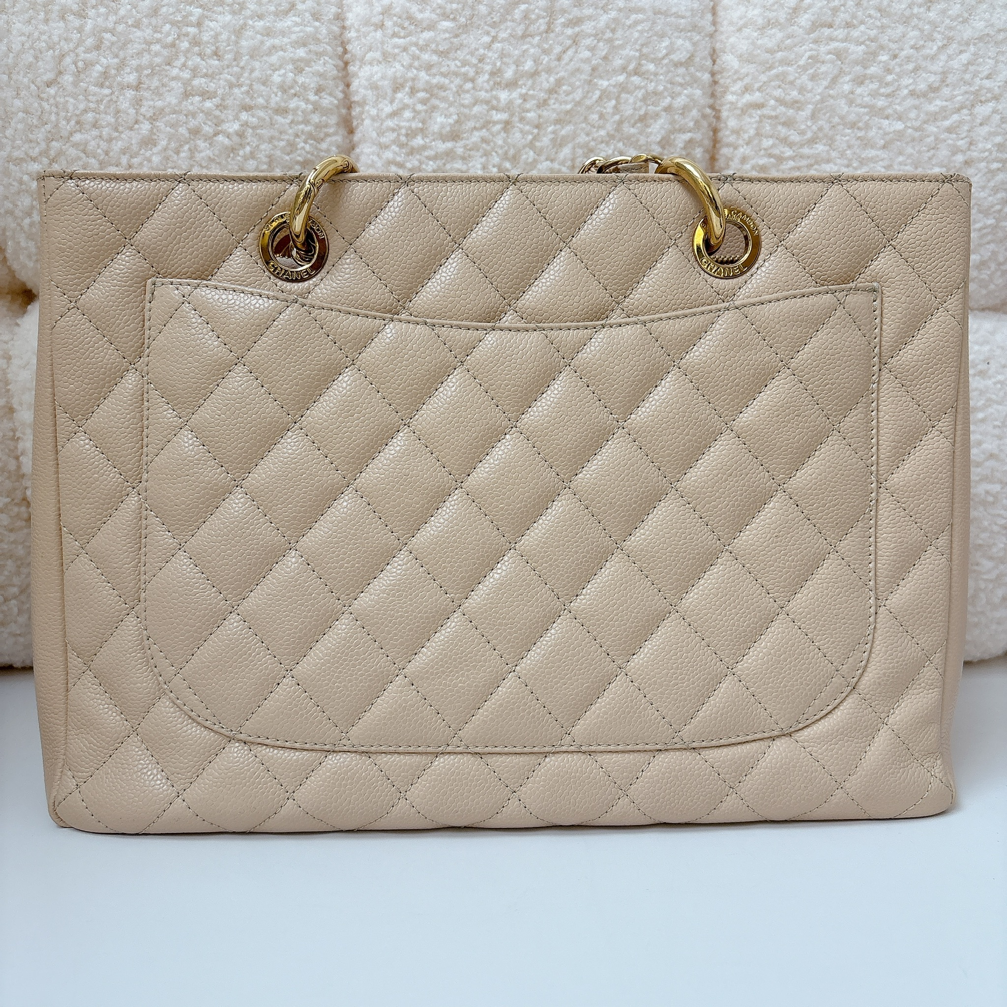 Chanel Grand Shopping Tote (GST) - Beige / GHW