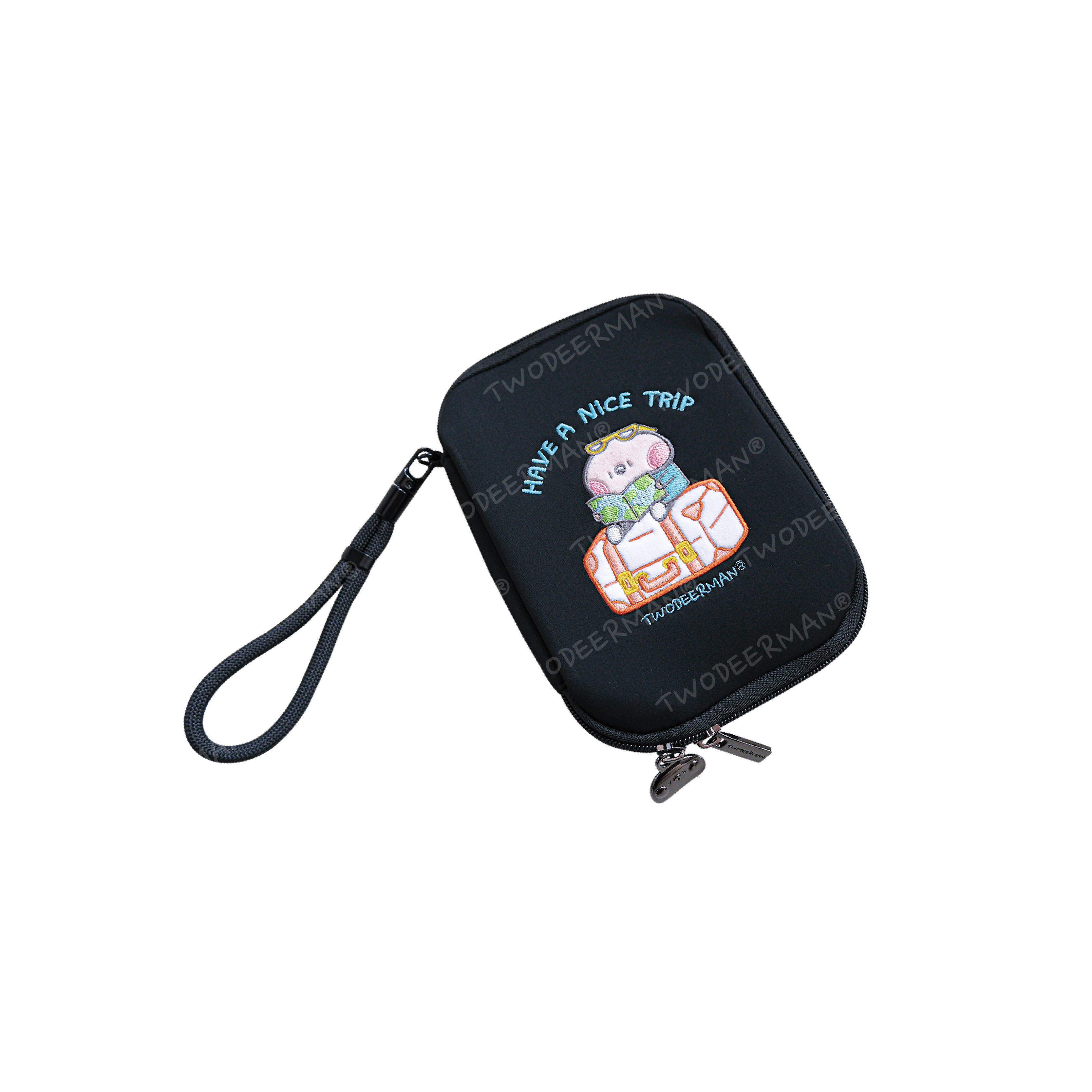 毛毛刺繡護照包