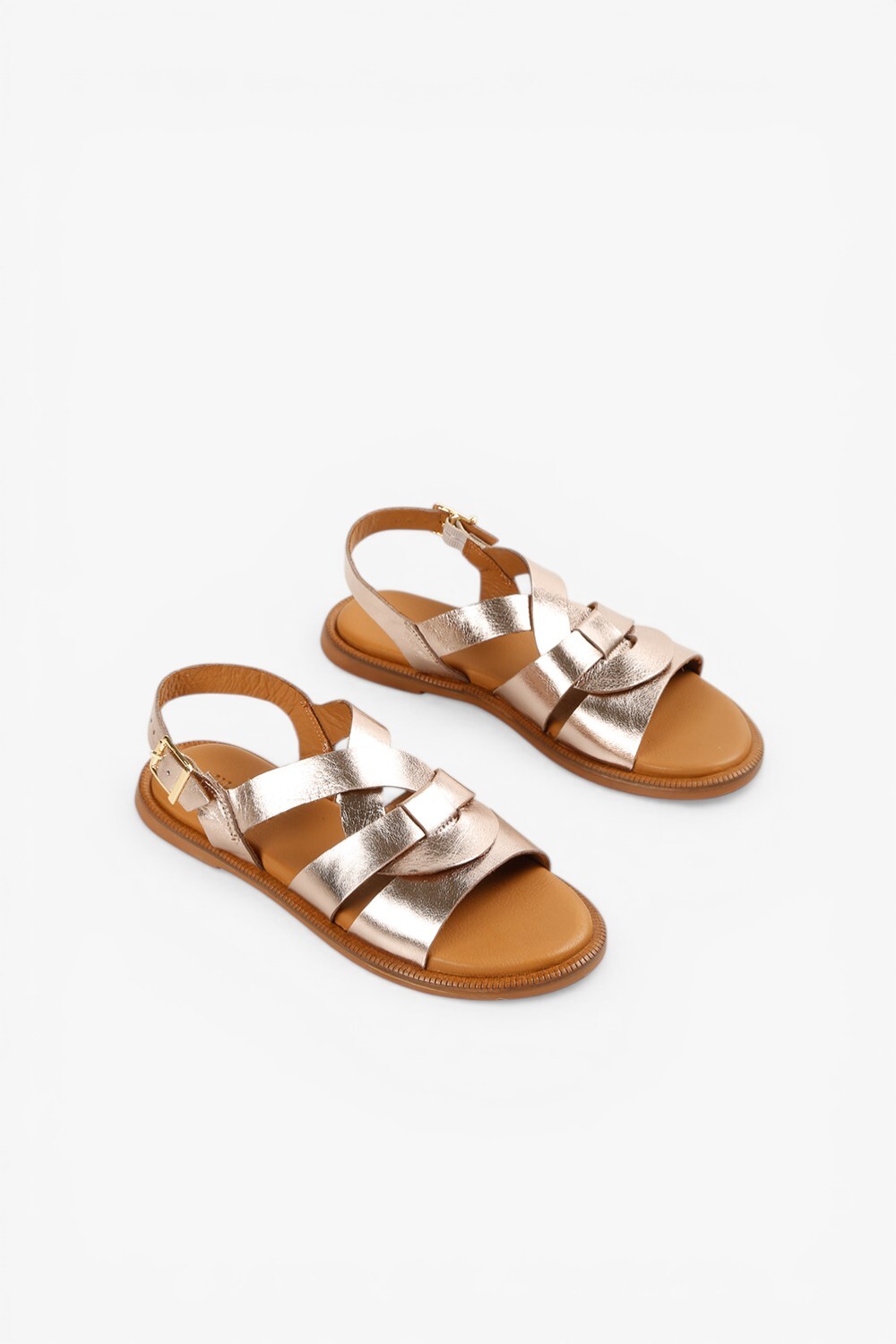 Banded X 皮革輕編織涼鞋