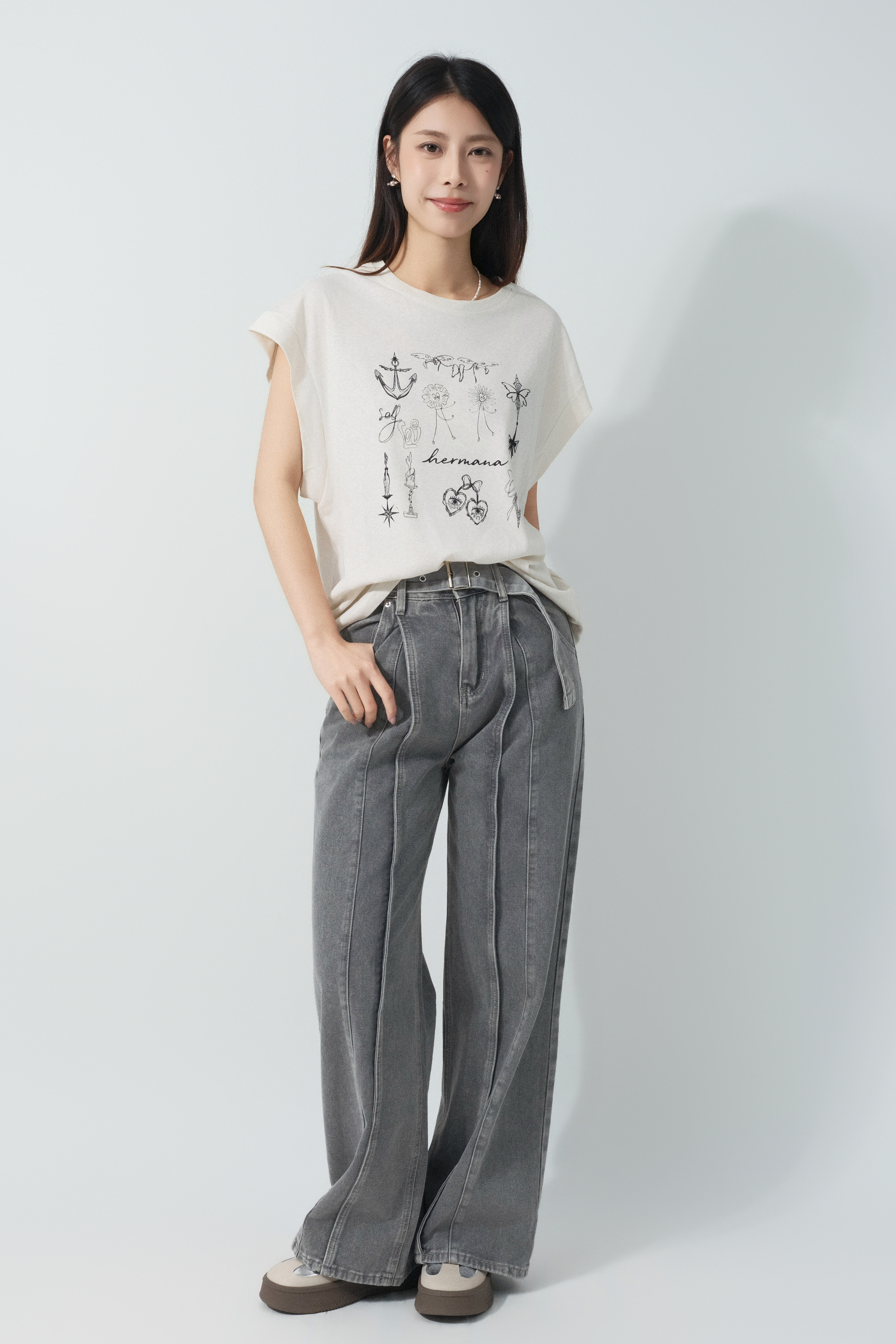 HERMANA自家圖案雞翼袖tee  (預購產品）