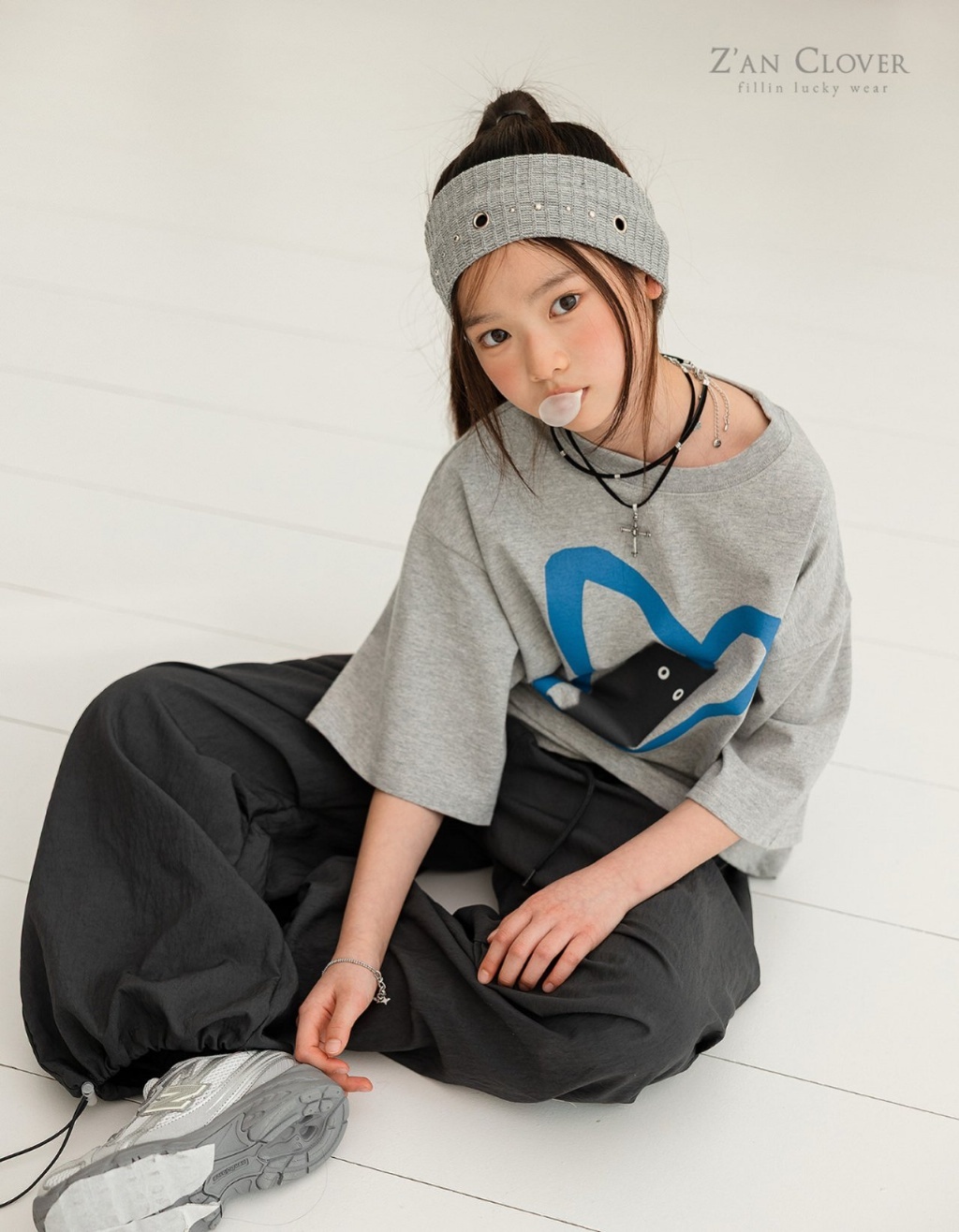 正韓夏ZAN CLOVER 愛心小黑貓上衣