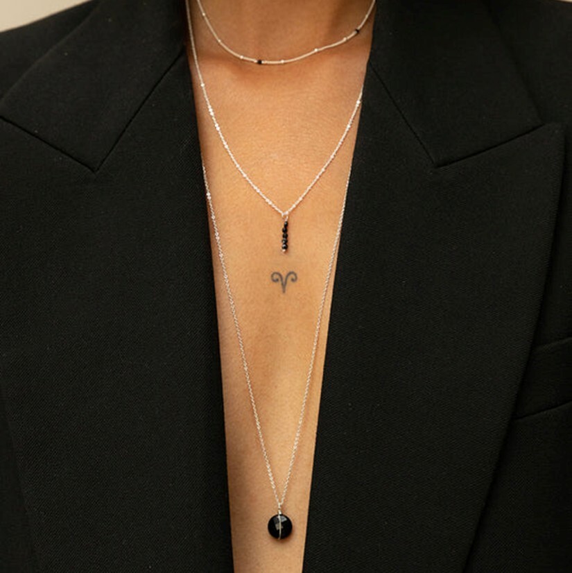 1YA0326-104 [YAY PARIS] Fine Chain 70 cm Silver #23AHC-530sicn200 (EU)