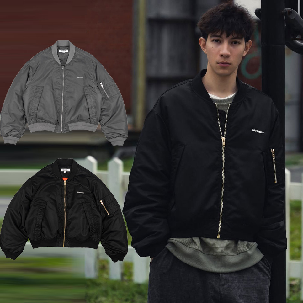 idealism Boxy MA1 黑色 灰色 保暖 飛行夾克 機能 外套【ID25077】