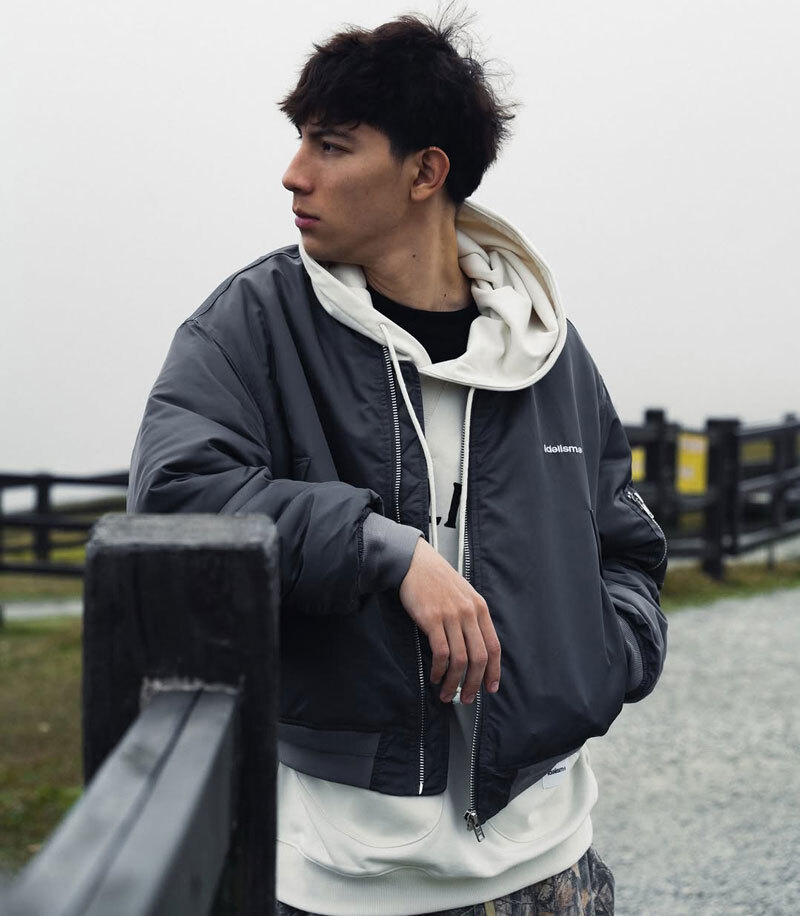 idealism Boxy MA1 黑色 灰色 保暖 飛行夾克 機能 外套【ID25077】