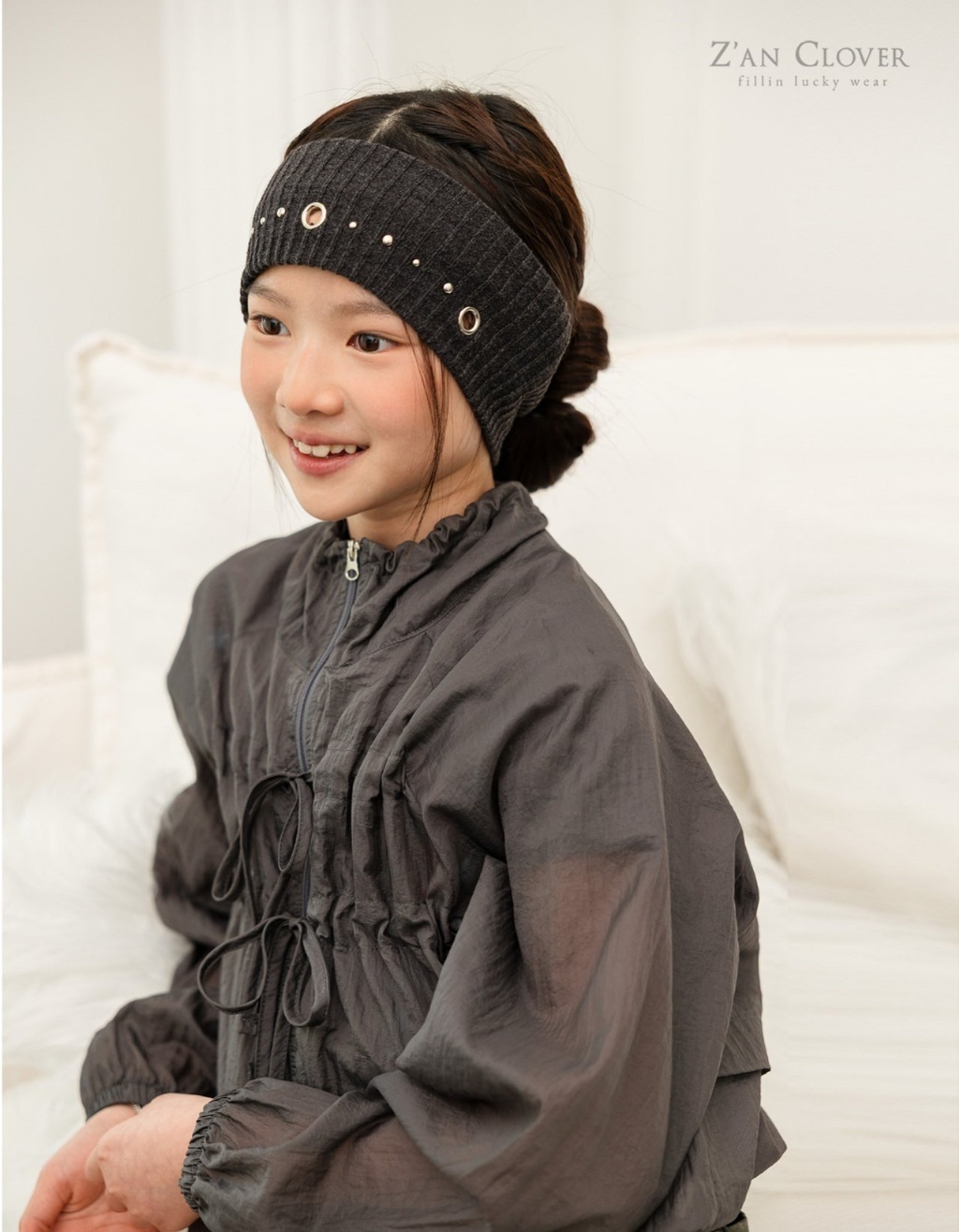 正韓夏ZAN CLOVER 兩色透氣蝴蝶結拉鍊外套