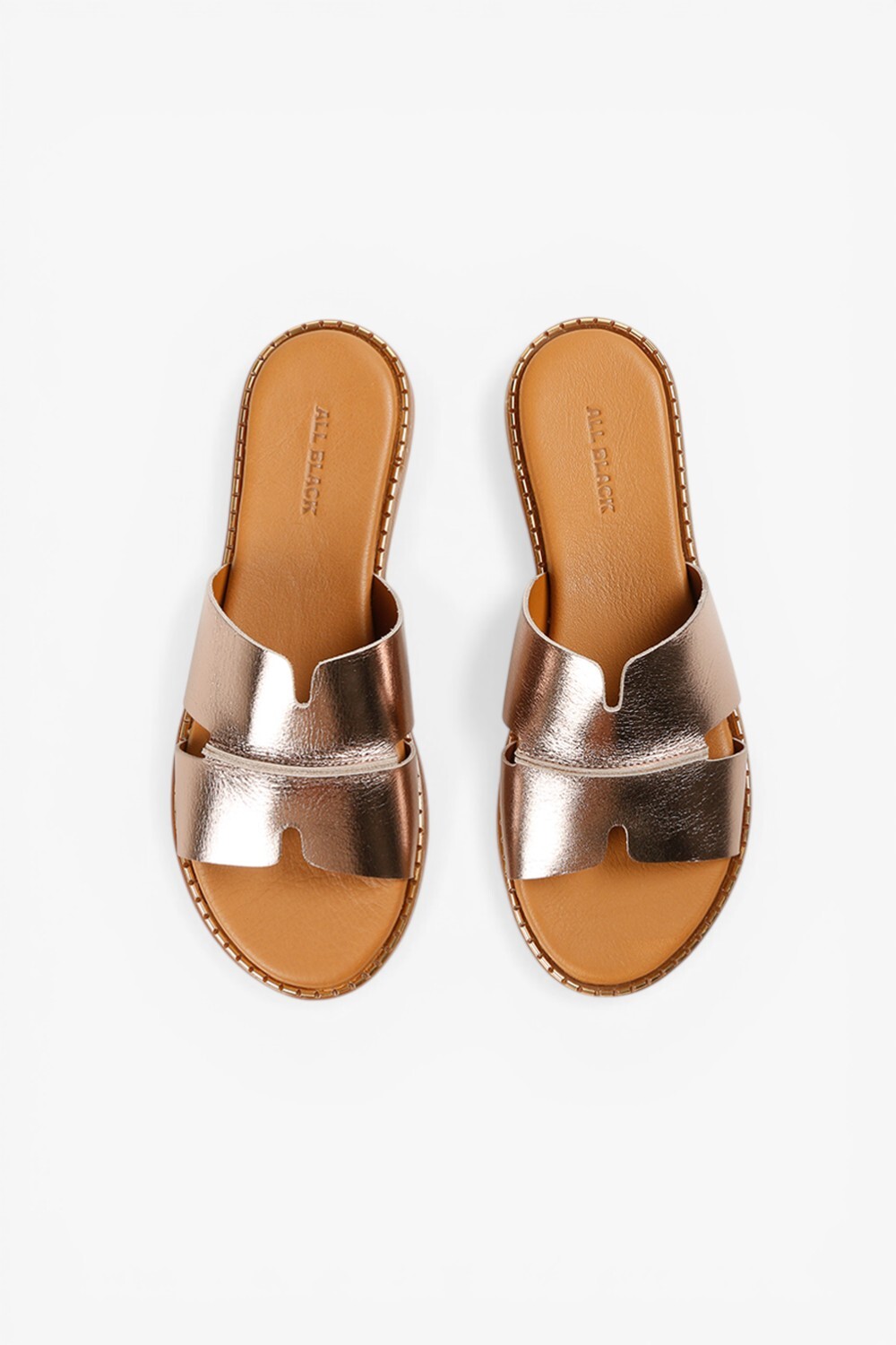 Double H 真皮拼接涼鞋