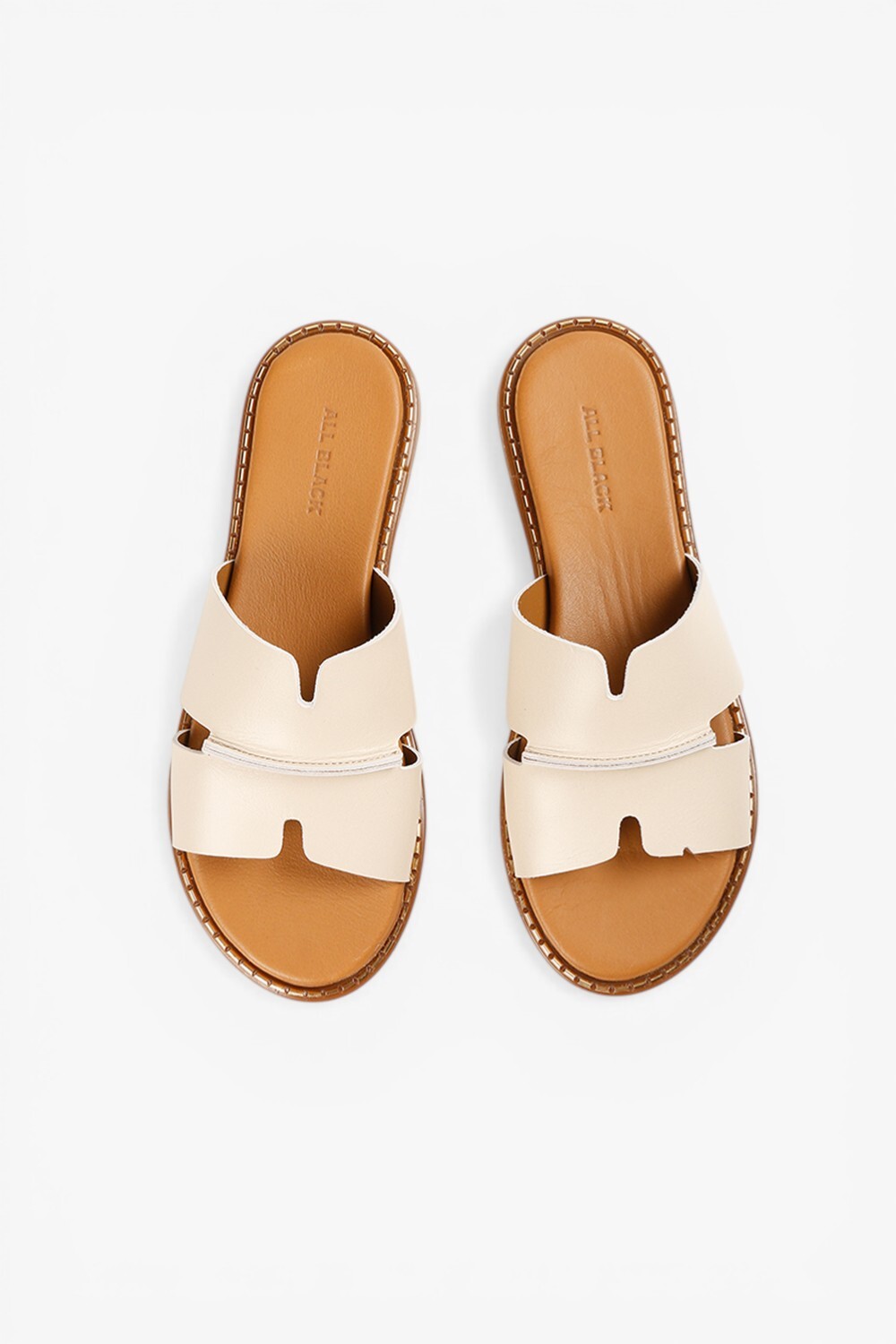 Double H 真皮拼接涼鞋