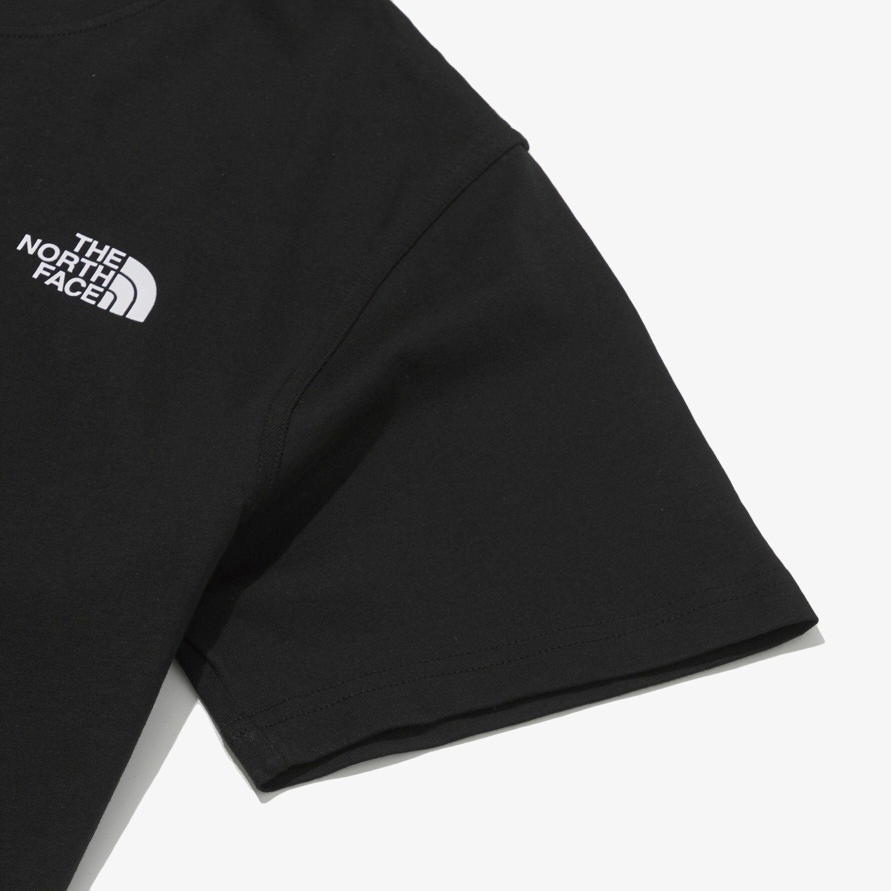 The North Face TNF 北臉 韓國 立體 Logo 短T黑色袖口照