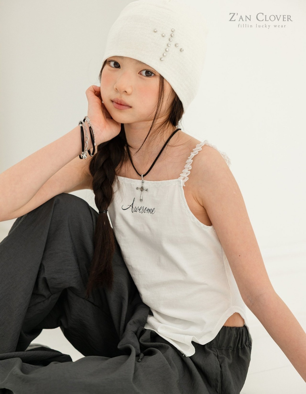 正韓夏ZAN CLOVER 兩色小辣妹AWESOME不規則背心
