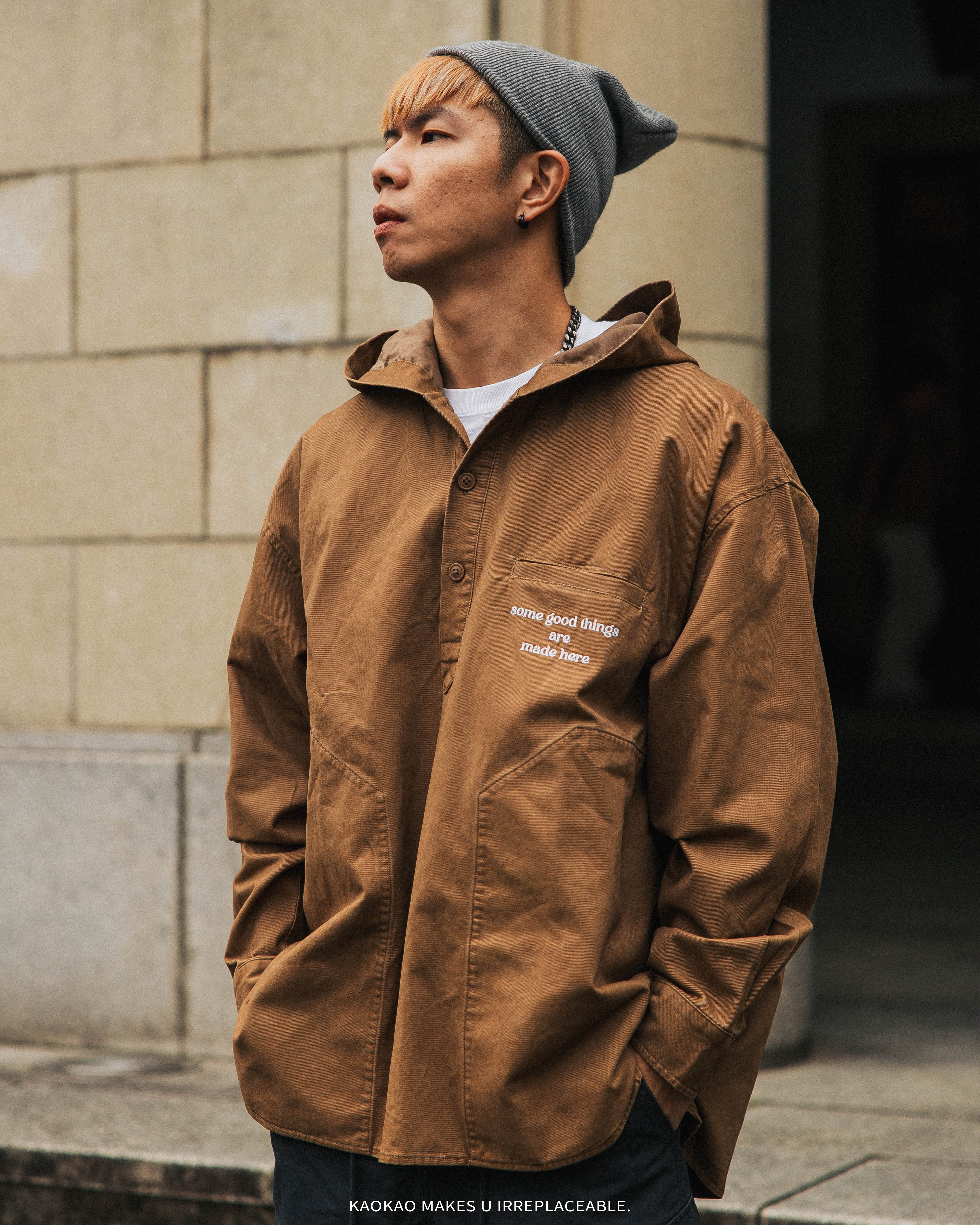 黑旗 BLACK FLAG WASHED OLD HOODED 半開襟 洗舊帽T【JBF24S009】