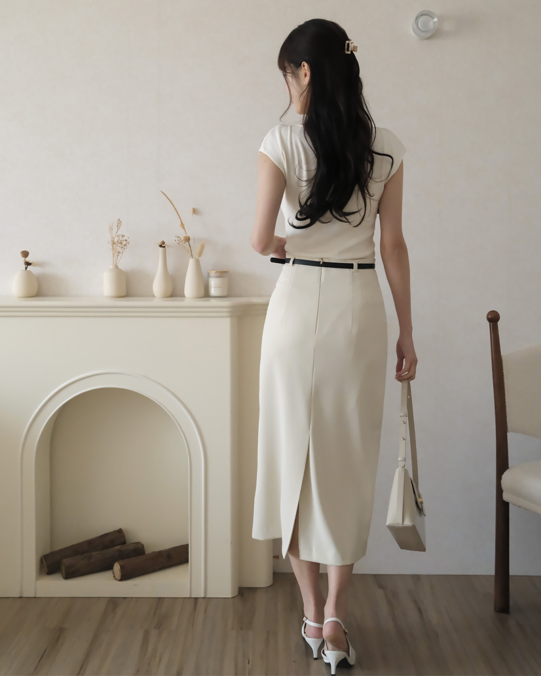 Seraphina氣質直筒H型長裙 ( 2 colors) 附皮帶