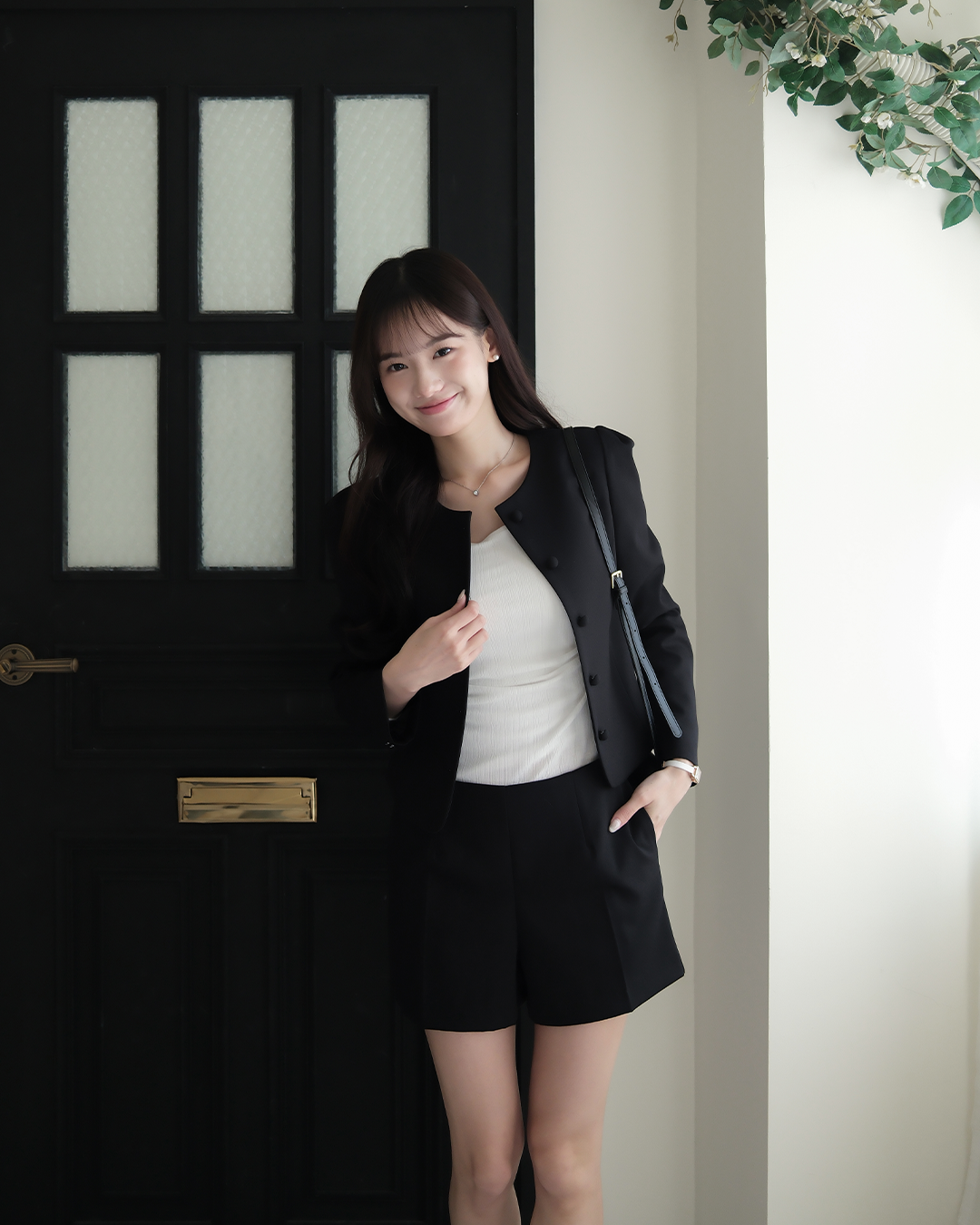 高級感小香氣質短褲套裝  ( 2 colors)