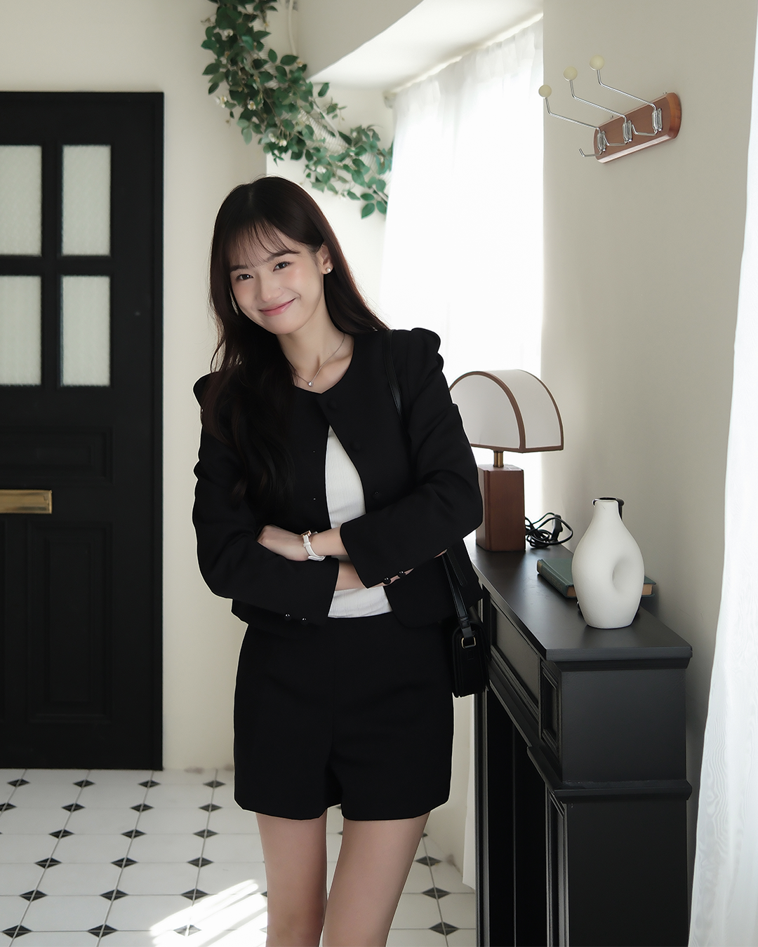 高級感小香氣質短褲套裝  ( 2 colors)