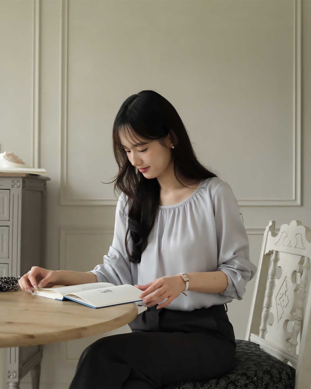 氣質濾鏡絲質雪紡上衣 ( 3 colors)