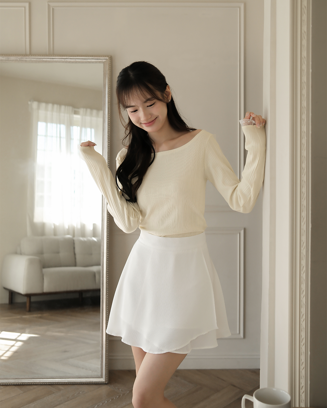 心動鎖骨愛心船領上衣💓 ( 4 colors)