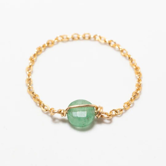 1YA0326-011 [YAY PARIS] Stella Chain Ring - Aventurine Rolled Gold #24SSC-101emst131 (EU)