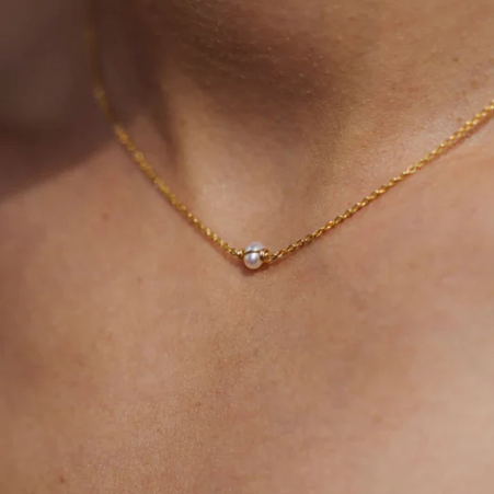 1YA0326-108 [YAY PARIS] Stella Necklace Cultured Pearl Laminated Gold #6stsi101 (EU)