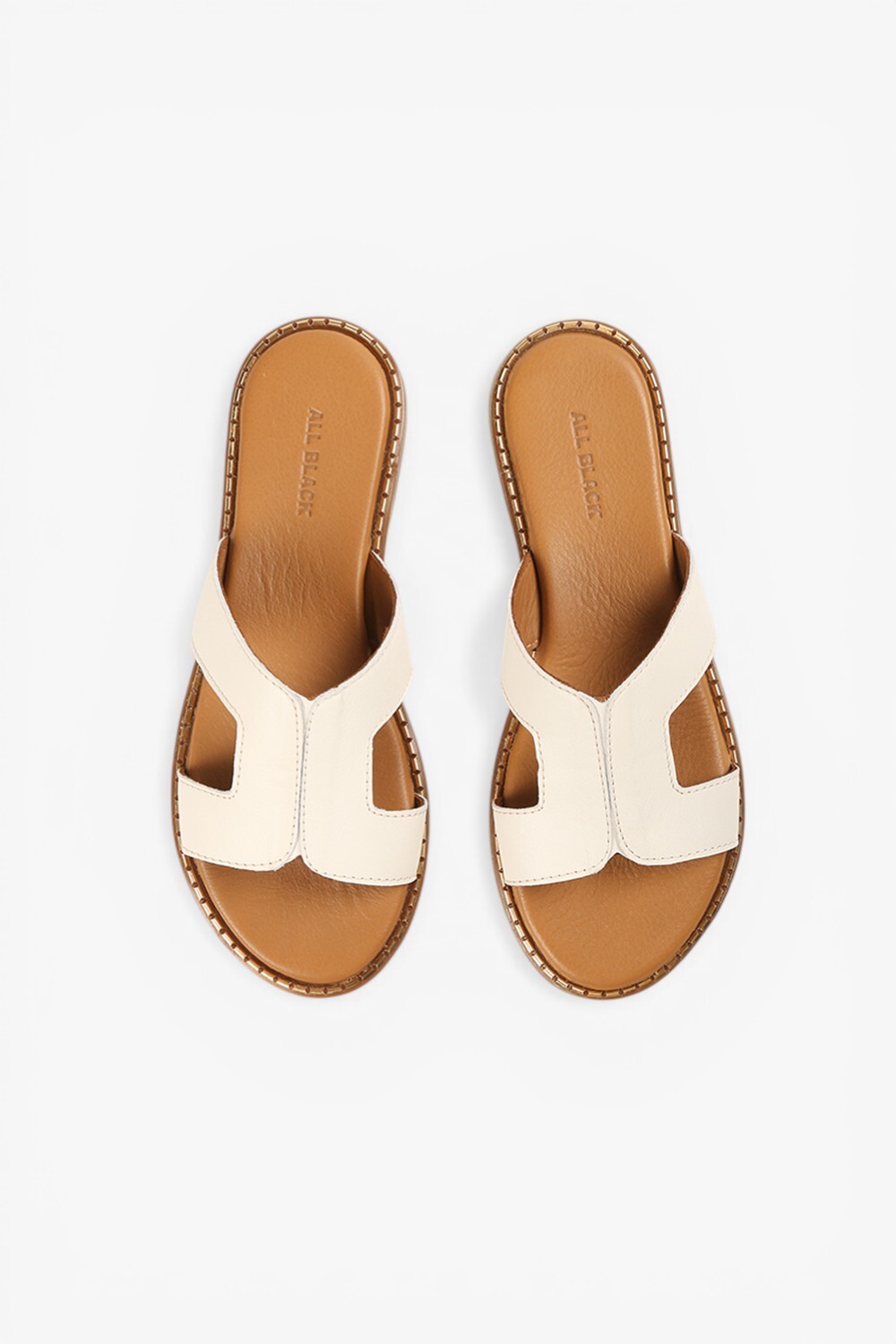 Double C 真皮工字型涼鞋