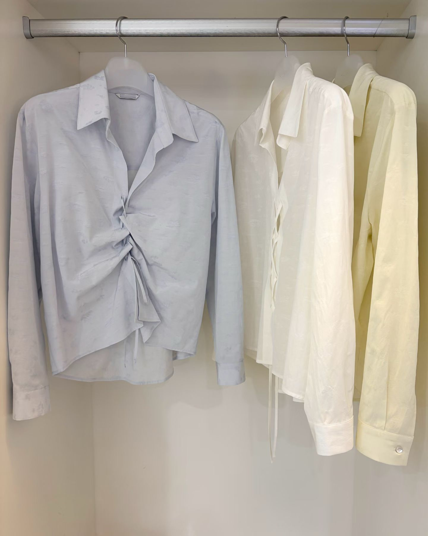 F04-交叉抽繩襯衫(3色)