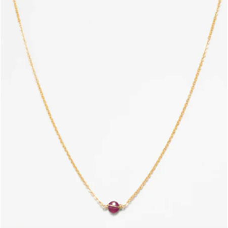 1YA0326-109 [YAY PARIS] Stella Necklace Ruby Laminated Gold #23SSC-510emst130 (EU)