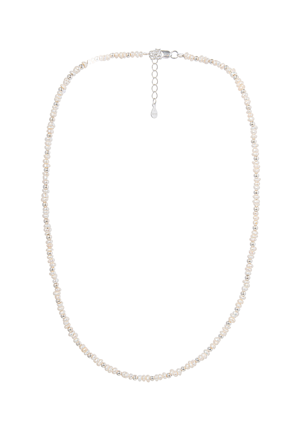 不規則小珍珠拼銀珠短頸鏈（預購產品）