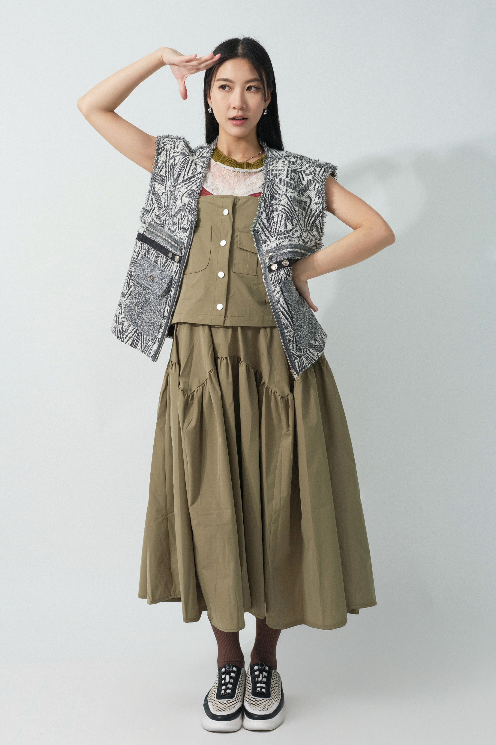 仿勾織面拼皮波鞋（預購產品）