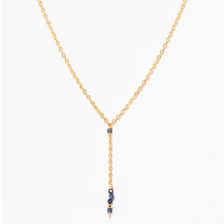 1YA0326-112 [YAY PARIS] Théa Long Necklace Sapphire Laminated Gold #24SSC-520crth123 (EU)
