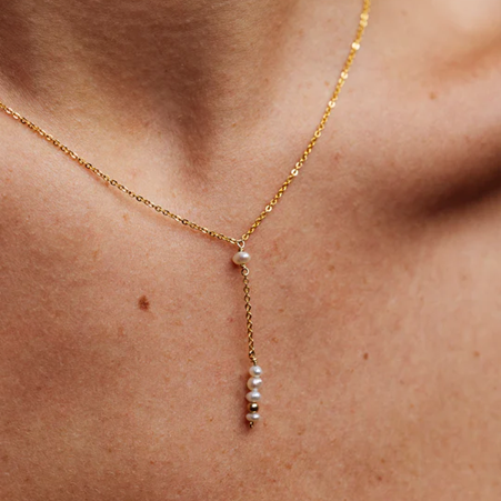 1YA0326-114 [YAY PARIS] Théa Long Necklace Cultured Pearl Laminated Gold #24SUK-520crth101 (EU)