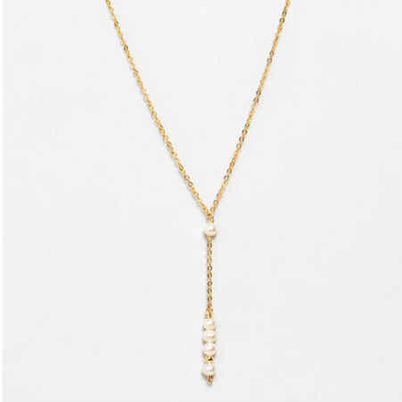 1YA0326-114 [YAY PARIS] Théa Long Necklace Cultured Pearl Laminated Gold #24SUK-520crth101 (EU)