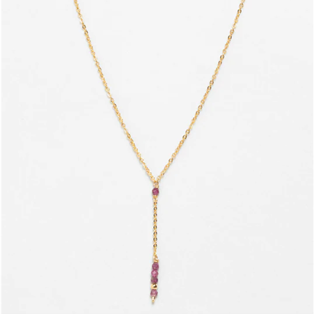 1YA0326-115 [YAY PARIS] Théa Long Necklace Ruby Laminated Gold #24SUK-520crth130 (EU)