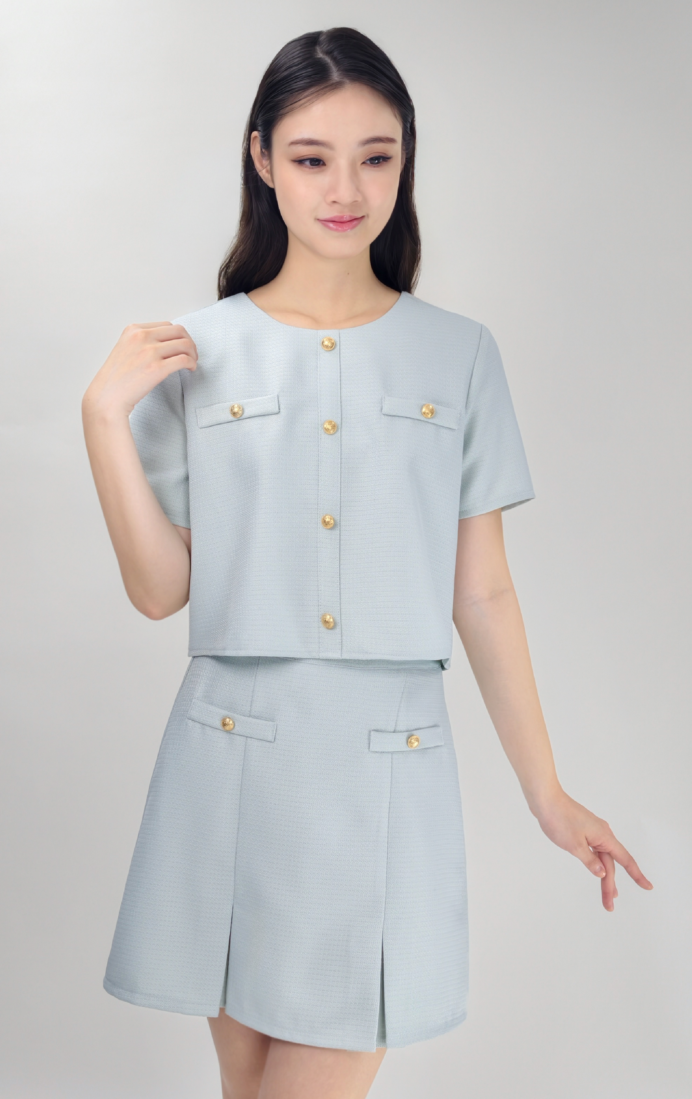 鈕扣A字短裙 SK0802