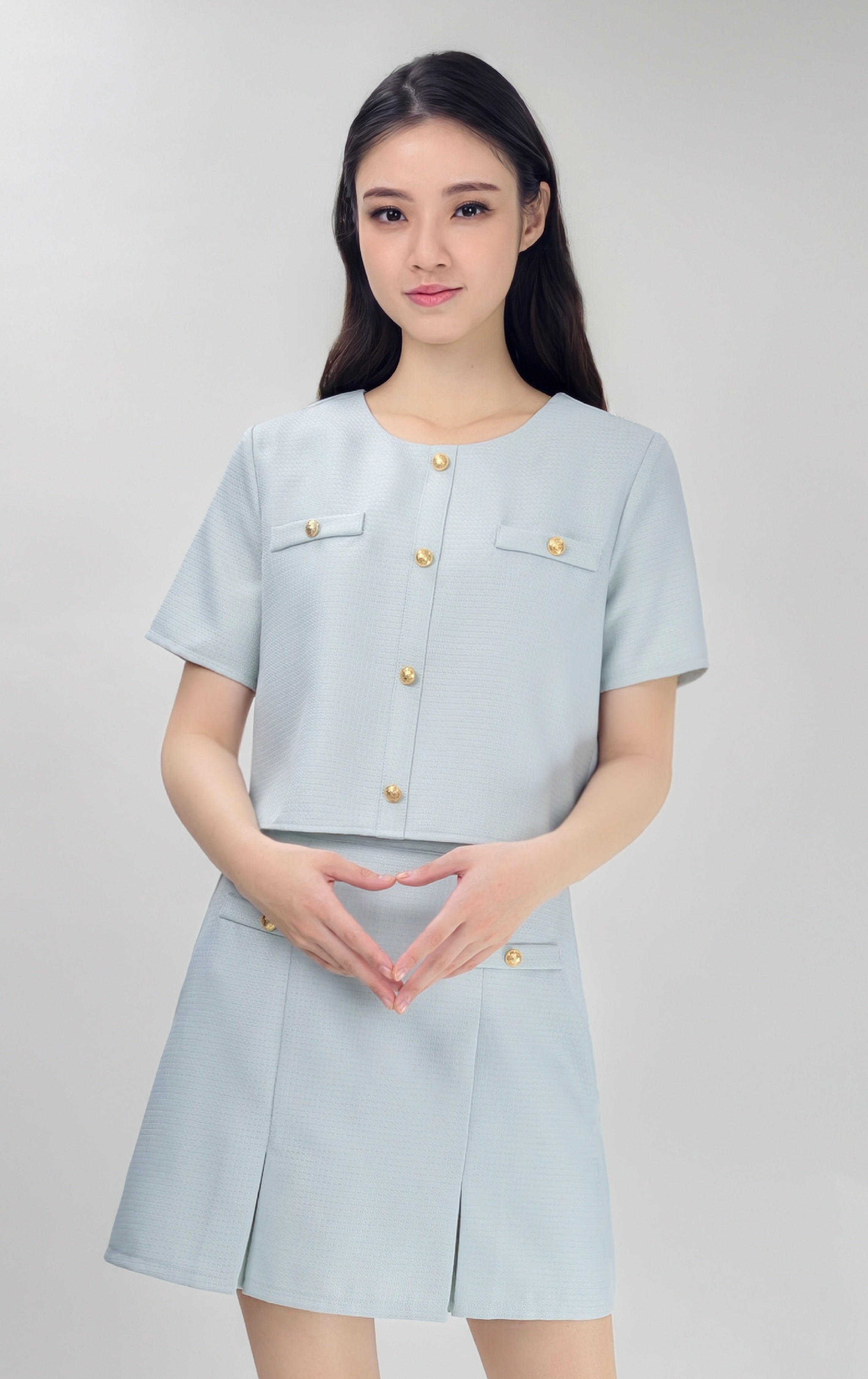 圓領鈕扣外套 SH0408