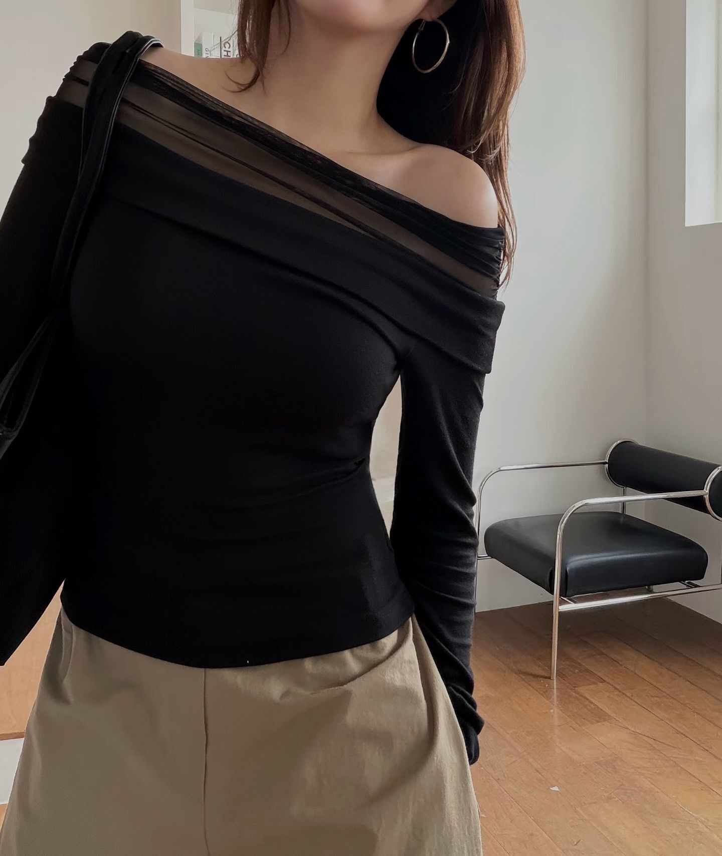 RD2626 Off-shoulder feminine Tee