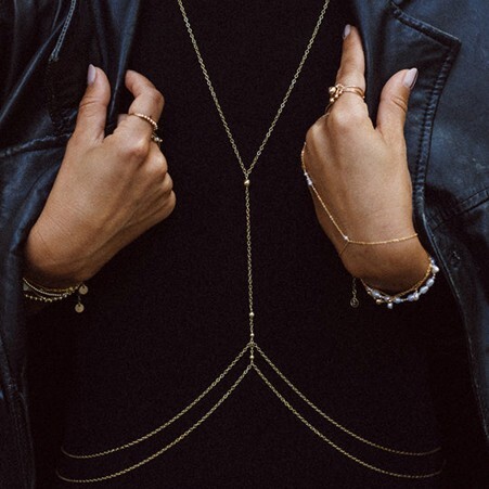 1YA0326-118 [YAY PARIS] Lucky Necklace Laminated Gold #24AHC-510emchmy100 (EU)