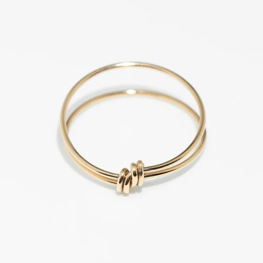 1YA0326-020 [YAY PARIS] Essential Double Ring Rolled Gold #23AHC-100dbecL00 (EU)