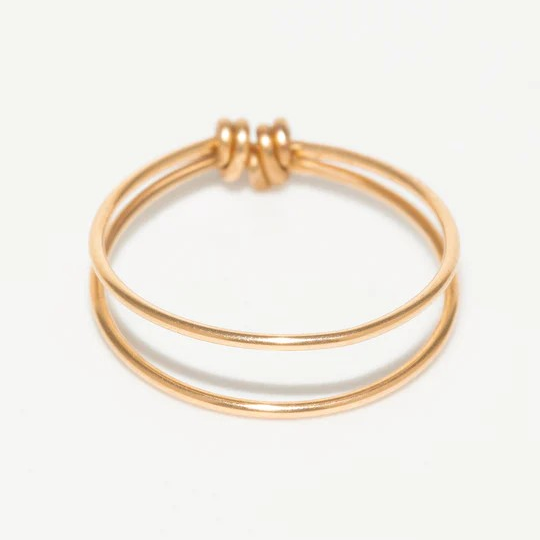 1YA0326-020 [YAY PARIS] Essential Double Ring Rolled Gold #23AHC-100dbecL00 (EU)