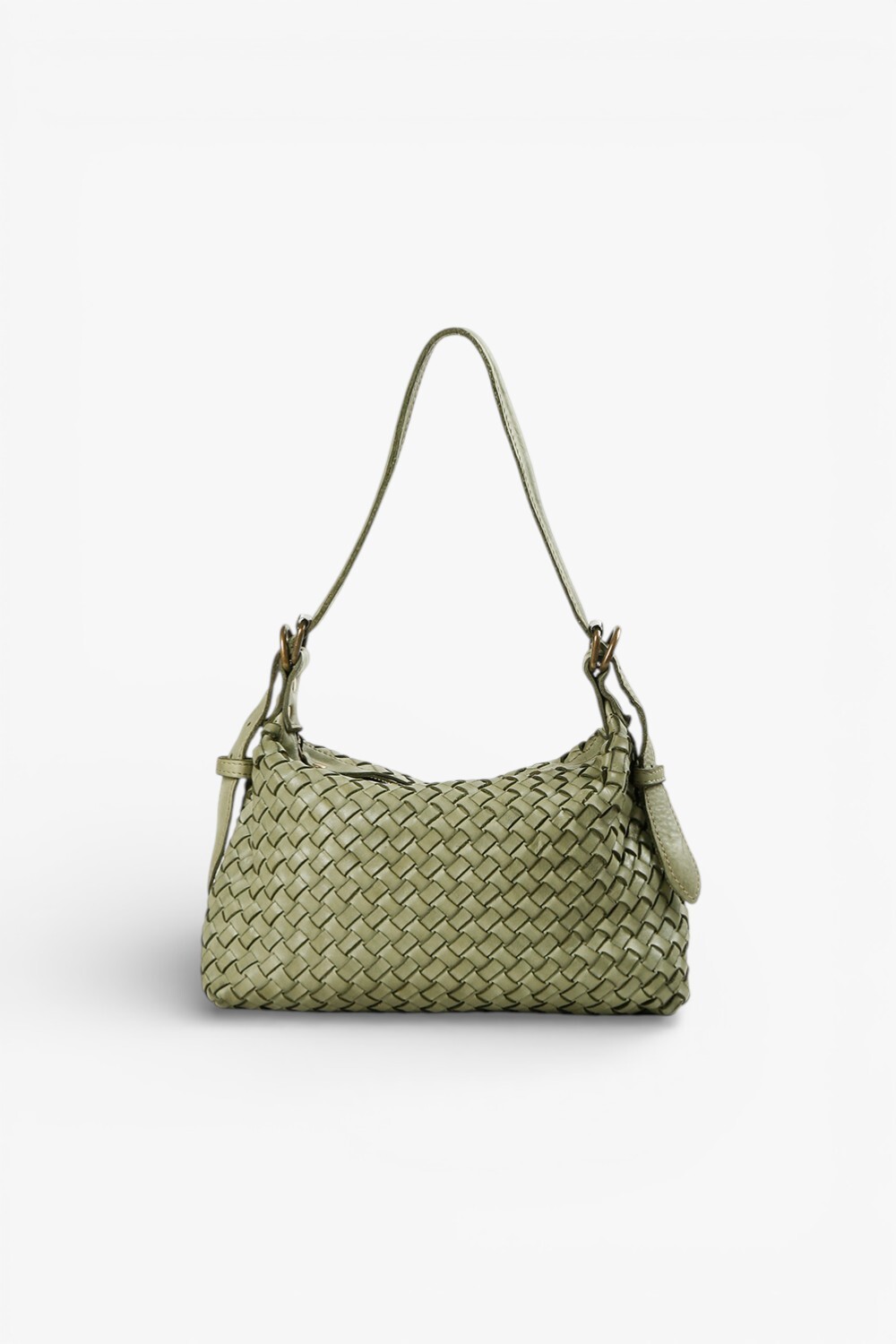 Guilia 編織付背帶小肩背包 淺綠