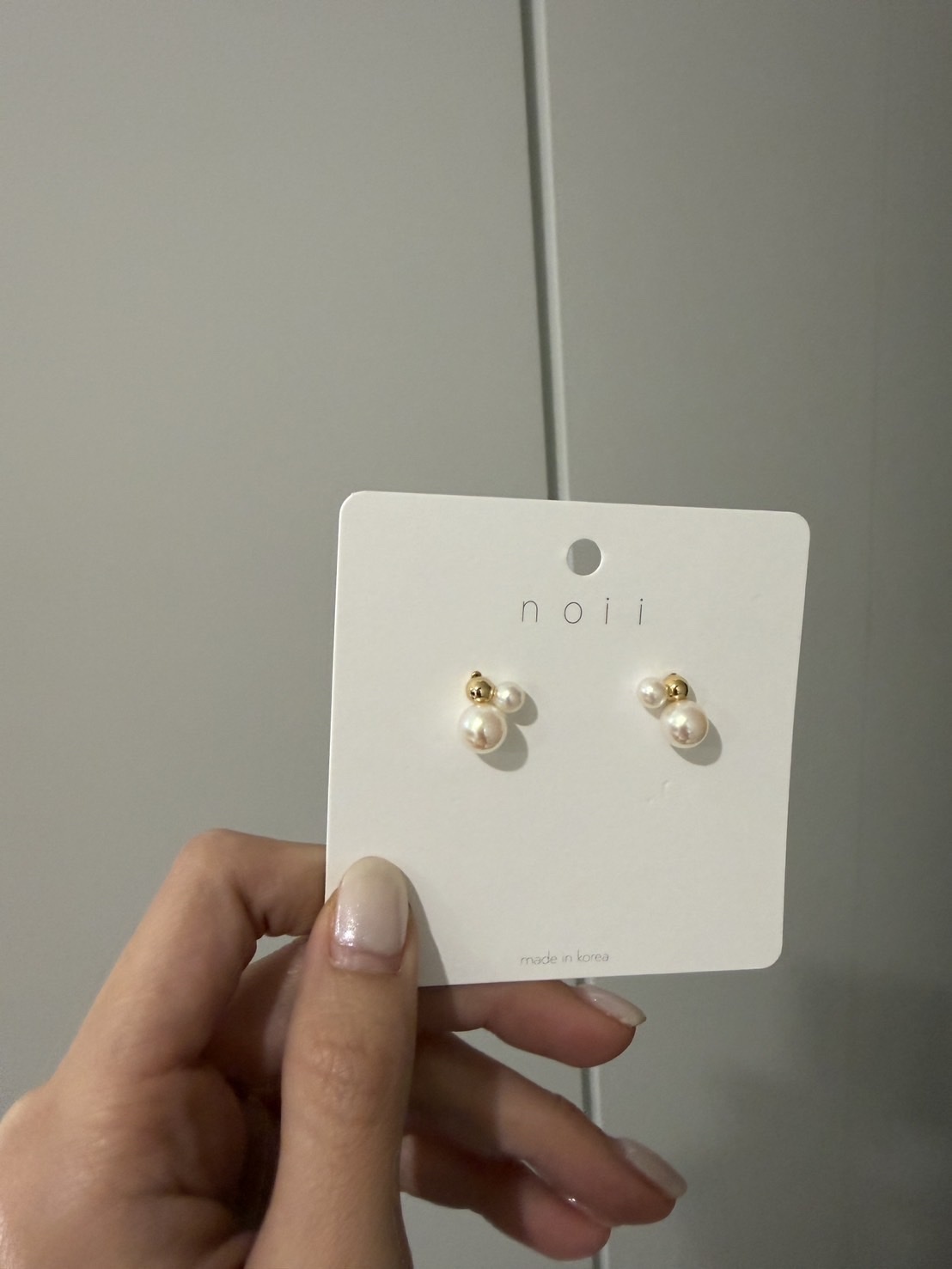 韓國連線 法式復古大小珍珠耳環（銀針）