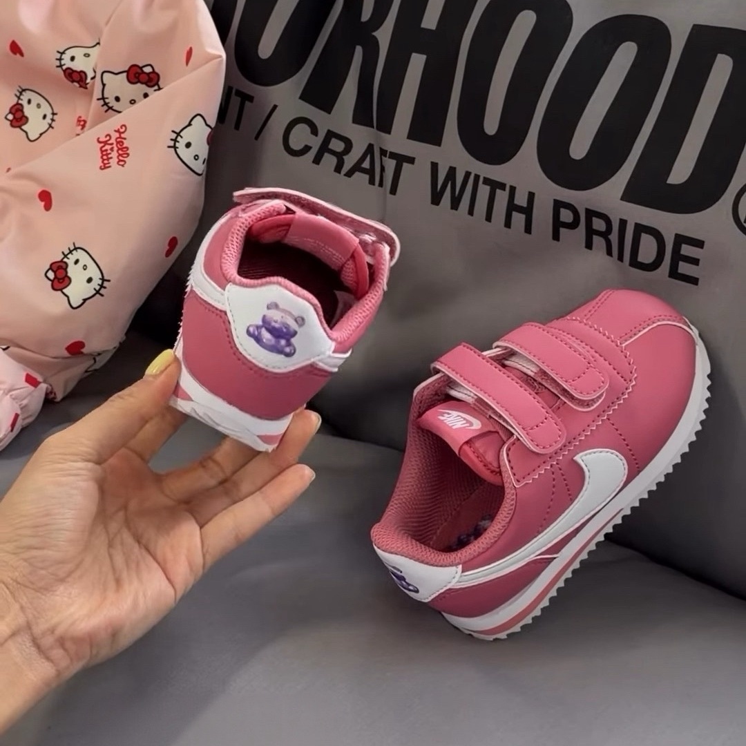 Nike Cortez TDV 日本限定 桃紅 白色 熊熊圖案 魔鬼氈 阿甘 小童 中童 童鞋 IR0791-600