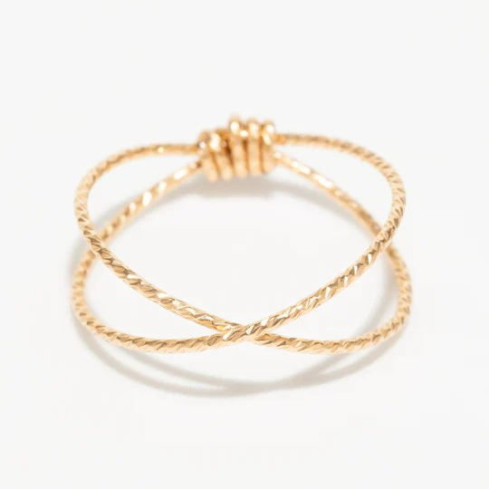 1YA0326-023 [YAY PARIS] Sparkle Cross Ring Rolled Gold #1ecxr100 (EU)