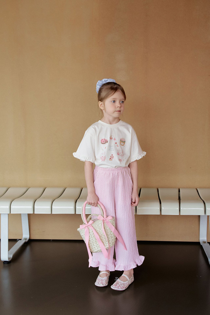 正韓夏momoann 兩色日常花邊長褲