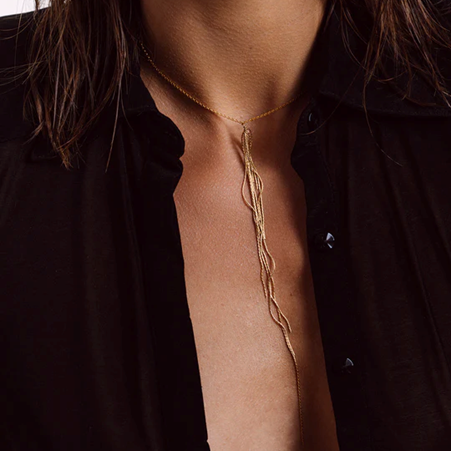 1YA0326-132 [YAY PARIS] Leila Necklace Laminated Gold #520frpo100 (EU)