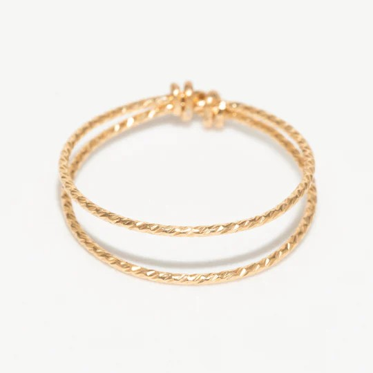 1YA0326-024 [YAY PARIS] Sparkling Double Ring Rolled Gold #100dbec100 (EU)