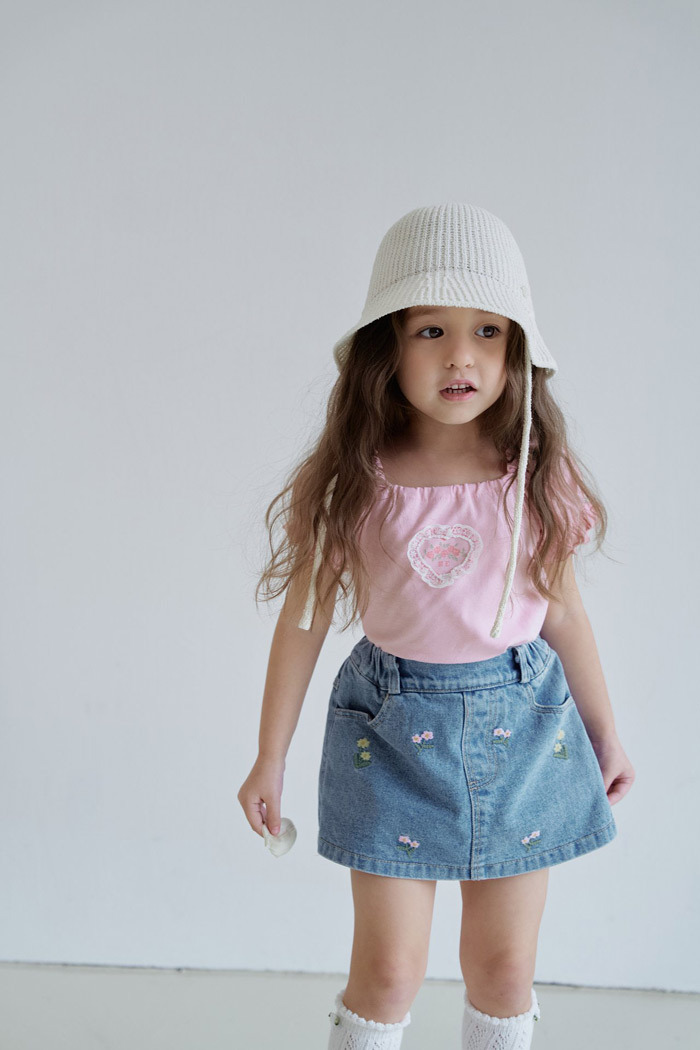 正韓夏momoann 刺繡花牛仔短褲